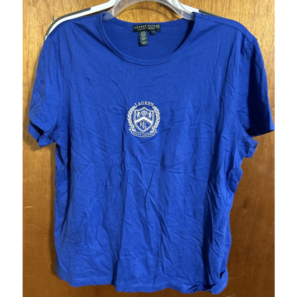 Ralph Lauren Active Blue Short Sleeve Pullover Shirt Top - Women's Large